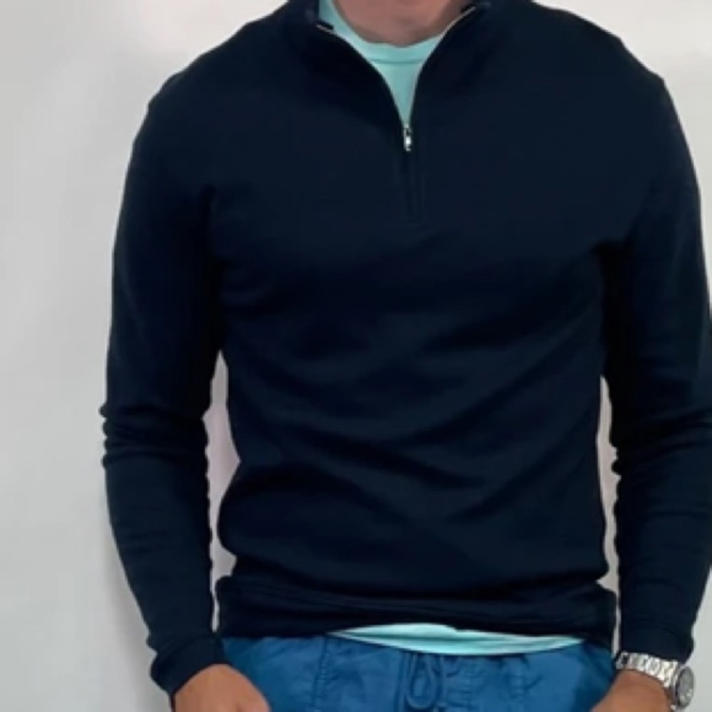M. Singer NWT Men’s Navy blue 1/4 zip up long sleeve sweater XXL
